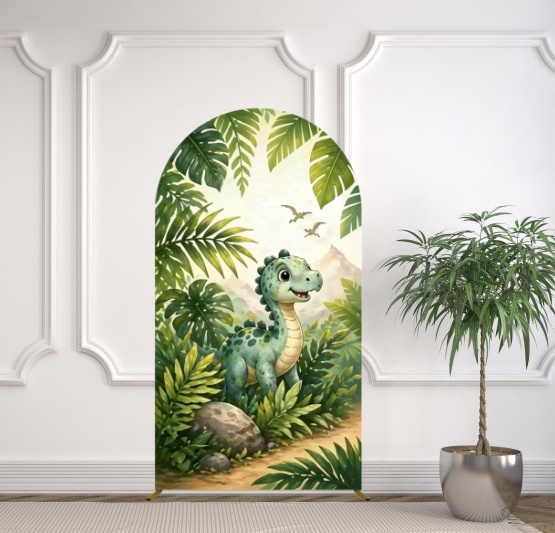 Yeele Dinosaur Themed Arch Cov - Dessert Table Backdrop ulasan dan harga