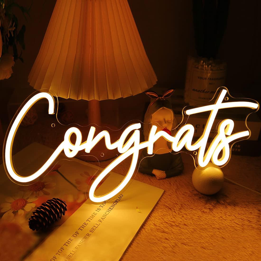 Congrats Neon Sign USB Dimmabl - Neon Sign Party ulasan dan harga