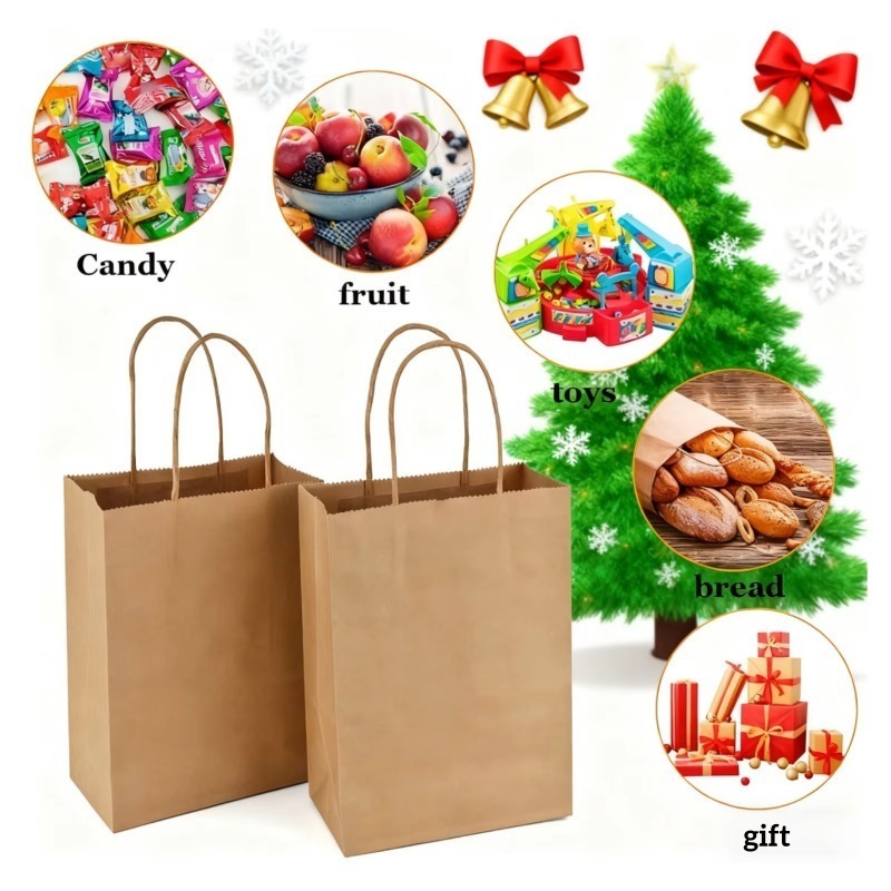 5/10PCS Brown Kraft Paper Bags - Event Party Shop ulasan dan harga