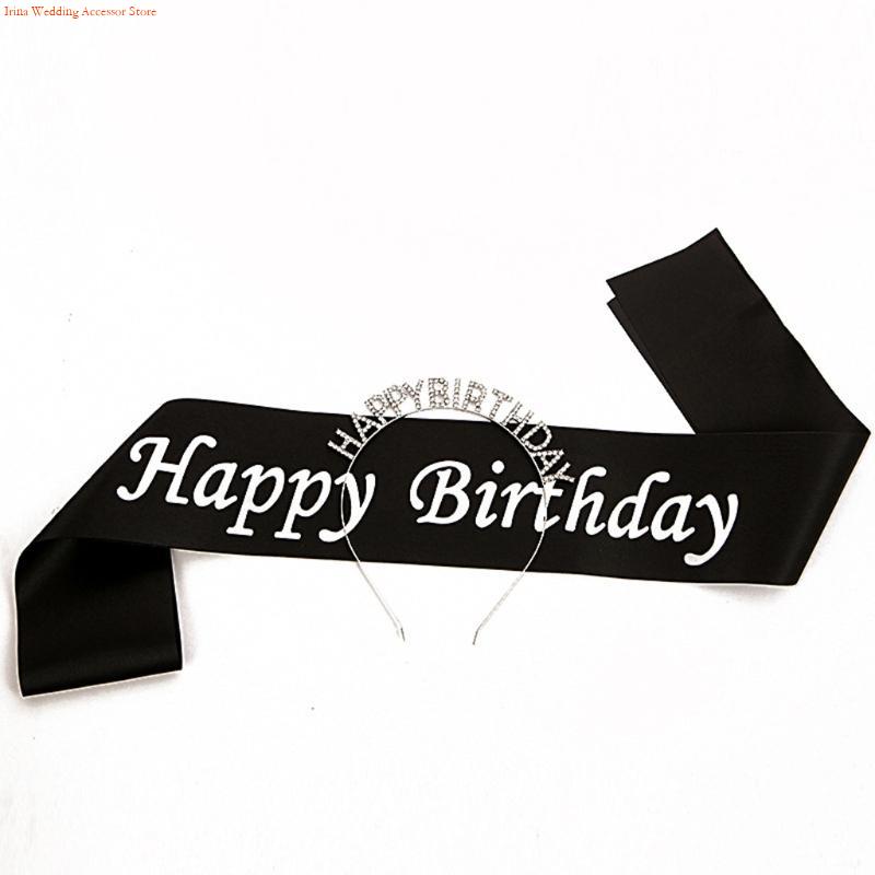 G92D 4 Pieces Birthday Party D - Birthday Sash Glitter ulasan dan harga