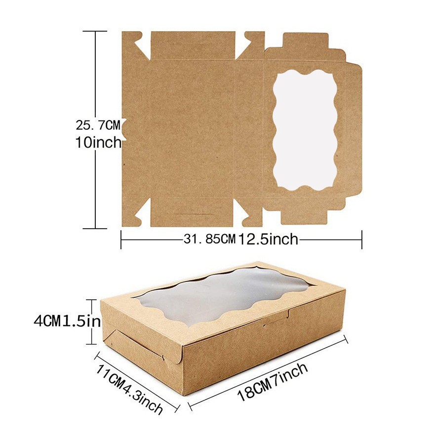 10/30/50Pcs Kraft Paper Cake C - Event Party Box ulasan dan harga