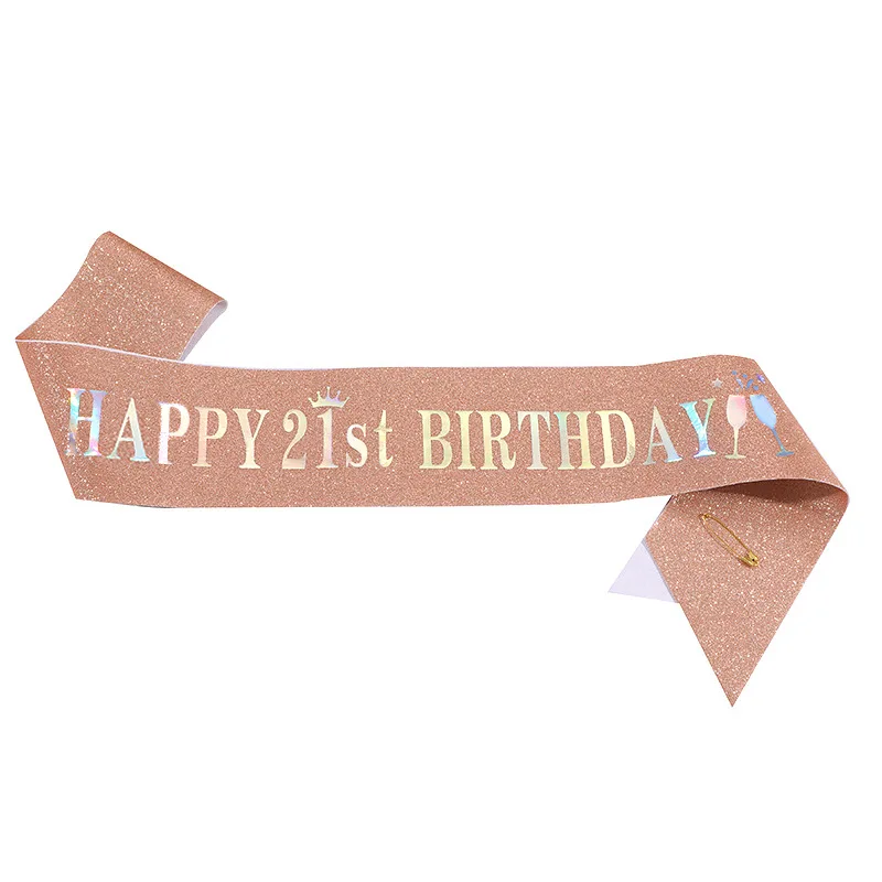 Happy 10th 13th 16th 21st 30th - Birthday Sash Glitter ulasan dan harga