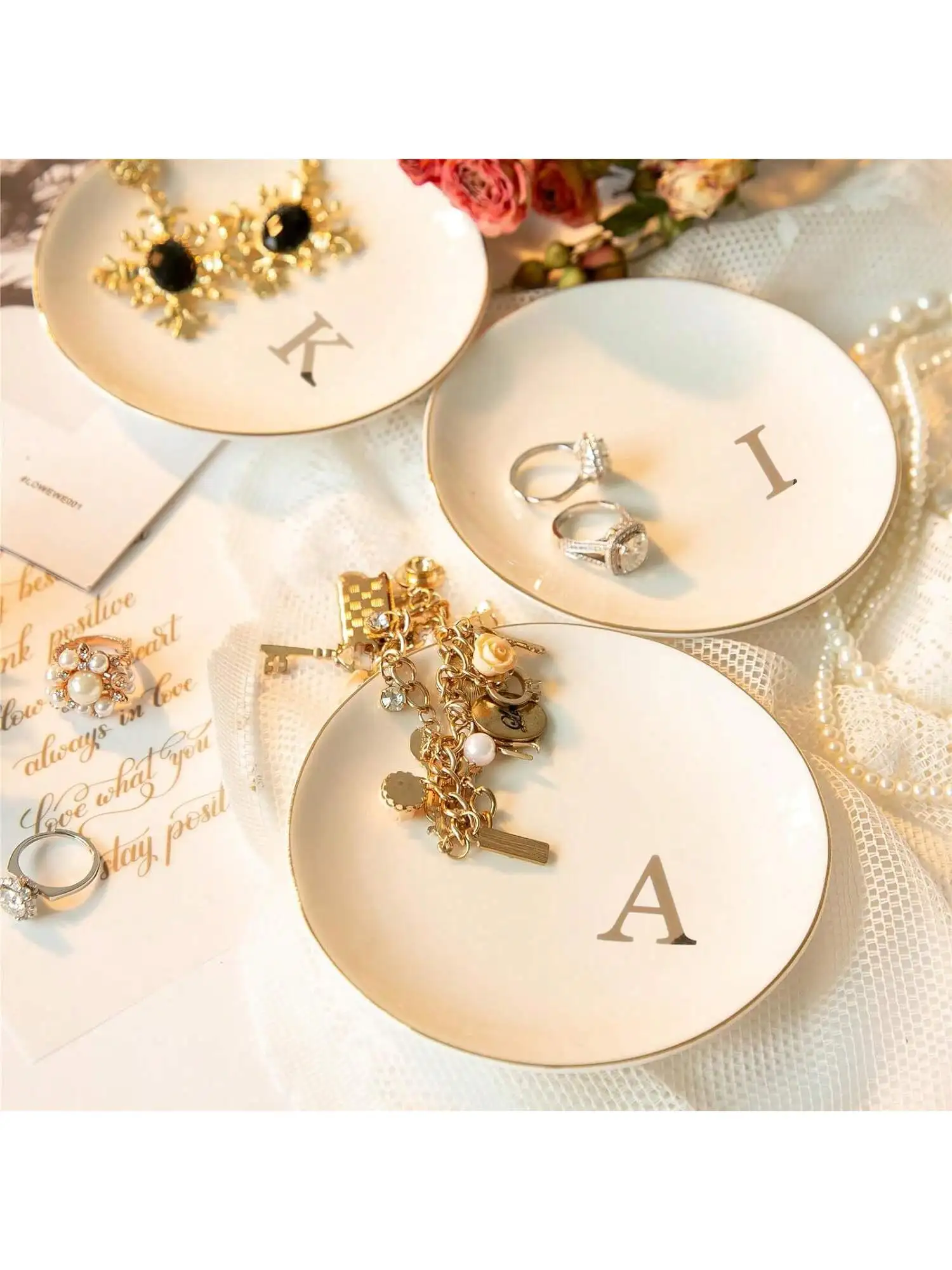 Initials Ring Dish Jewery Tray - Event Z ulasan dan harga