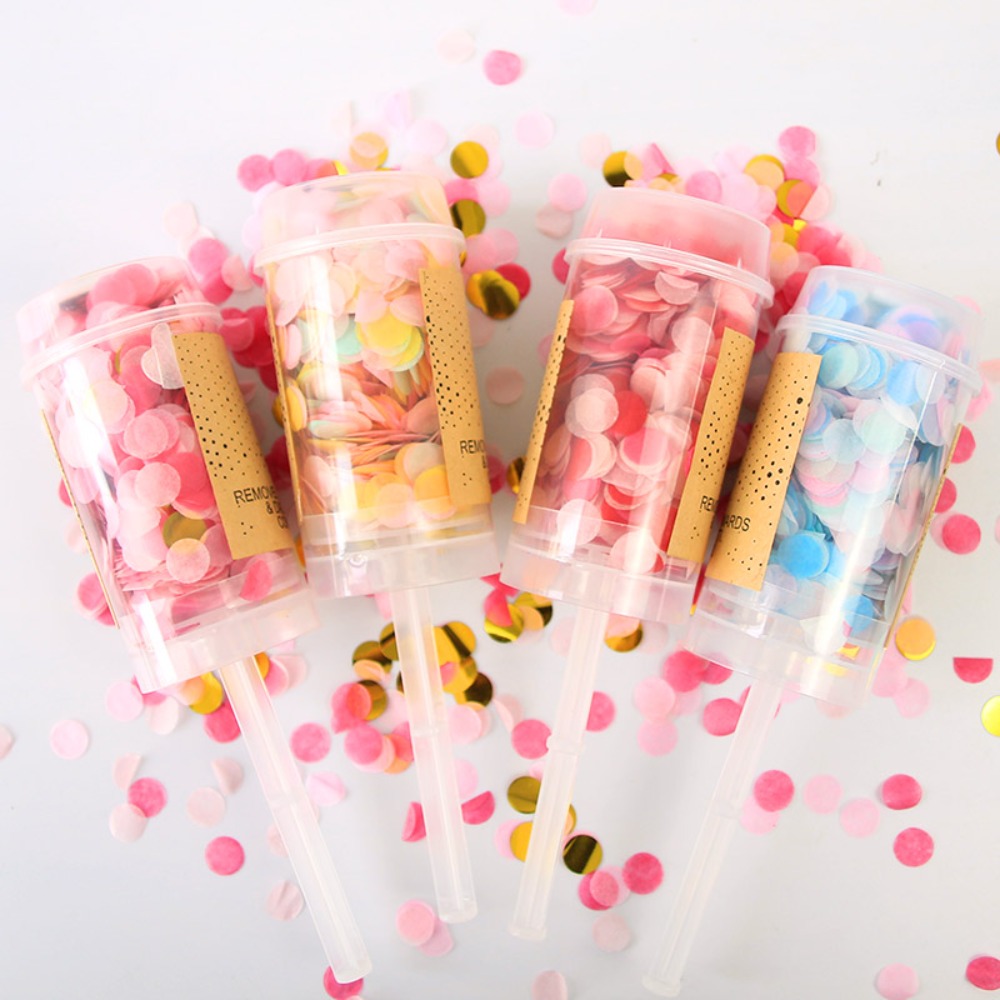 1Pcs Round Push Up Confetti Po - Confetti Cannon Tube ulasan dan harga