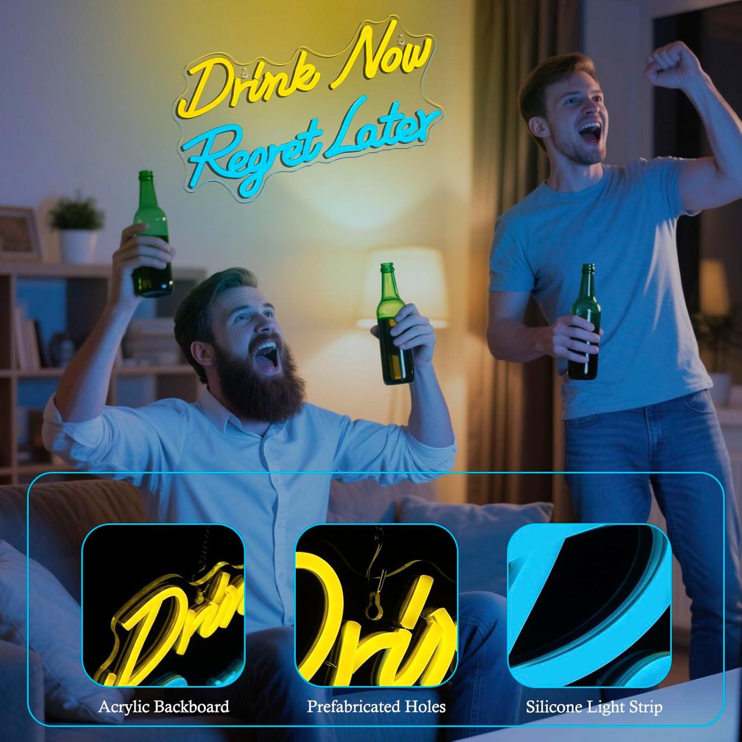 Beer Neon Sign Drink Now Regre - Neon Sign Party ulasan dan harga