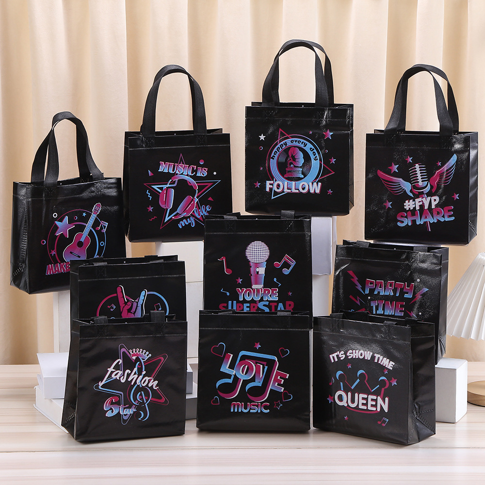 10Pcs Black Let's Rock Music T - Event Party Shop ulasan dan harga