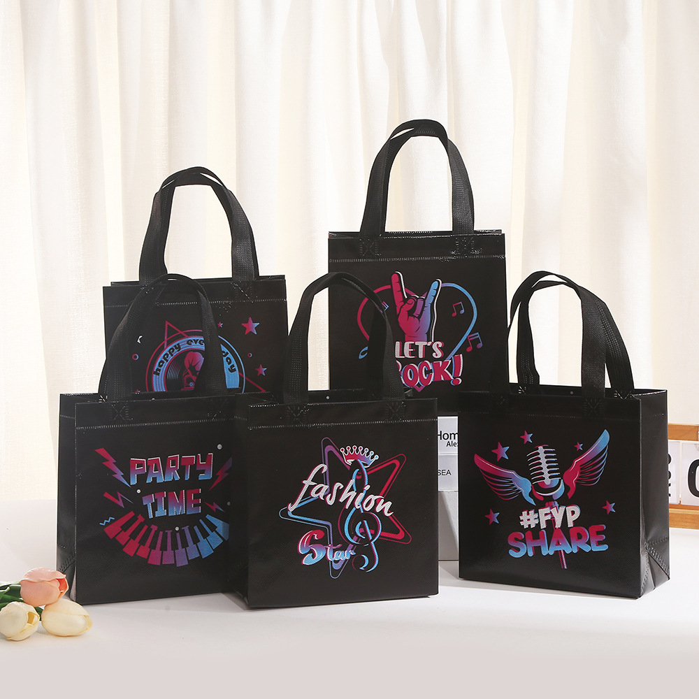 10Pcs Black Let's Rock Music T - Event Party Shop ulasan dan harga