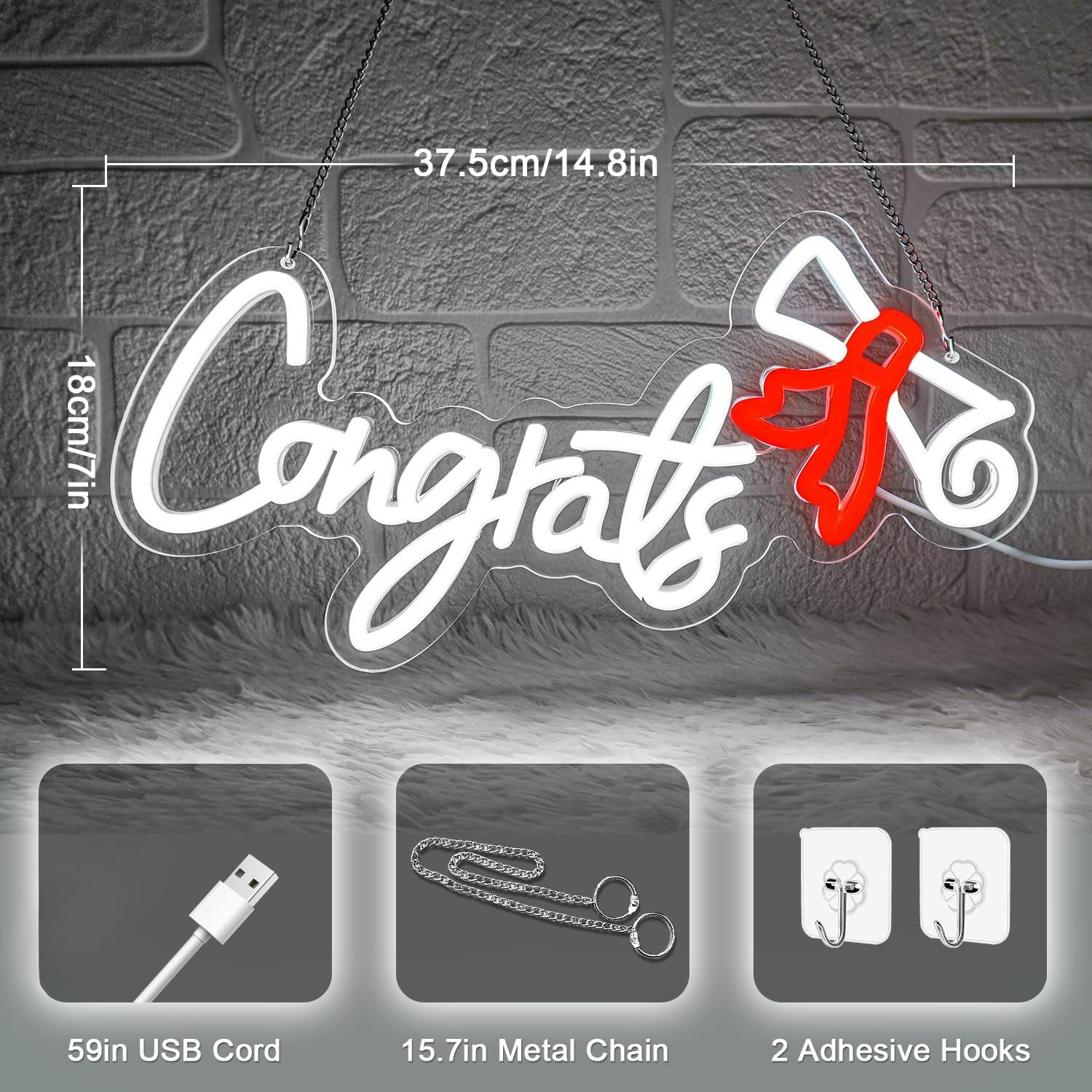 Congrats Graduation Neon Sign  - Neon Sign Party ulasan dan harga