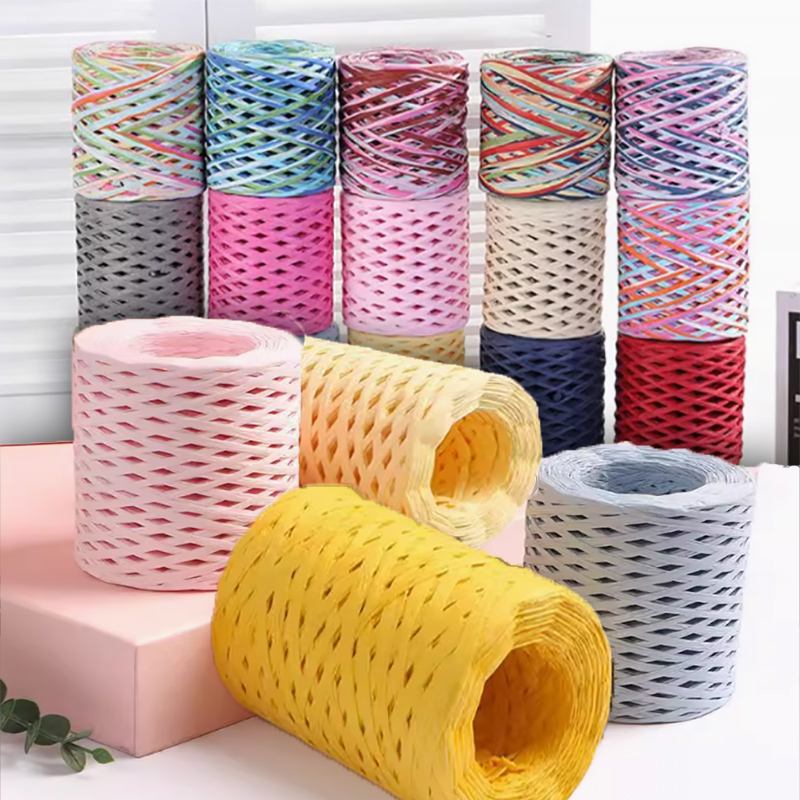 200M/Roll Raffia Paper Craft R - Papercraft Supply Ribbon ulasan dan harga