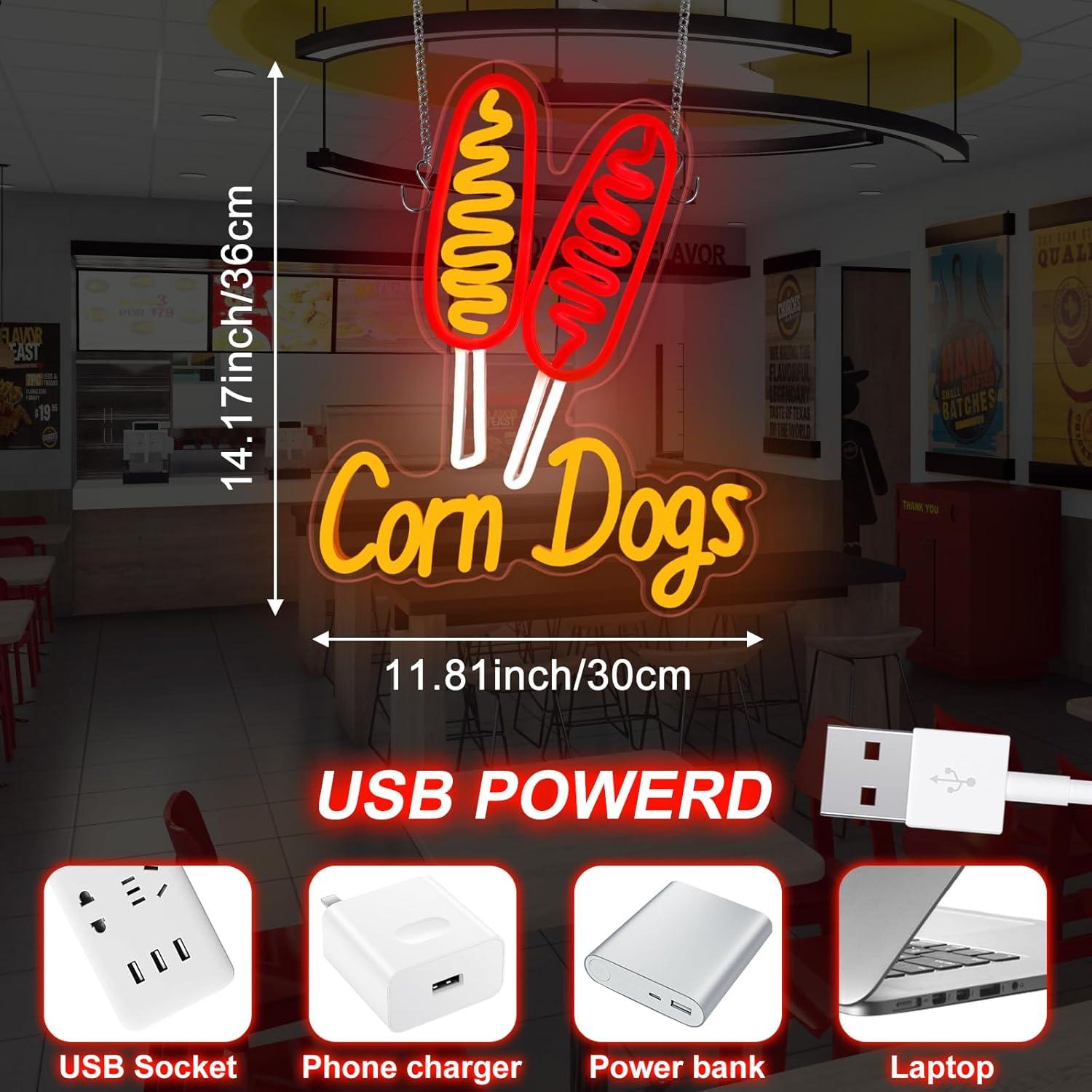 Corn Dog Neon Sign Snack USB D - Neon Sign Party ulasan dan harga