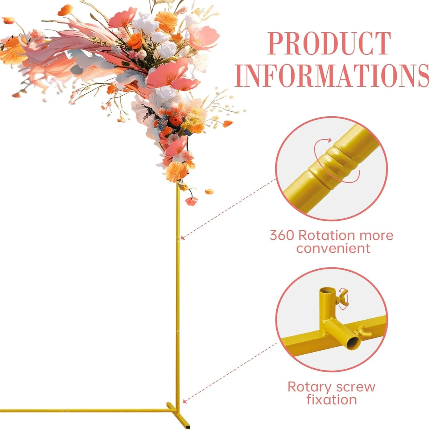 Gold Wedding Arches Square Bac - Balloon Arch Kit ulasan dan harga